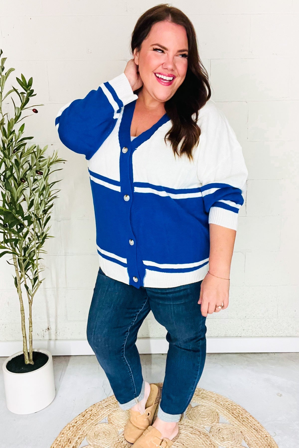 Game Day Blue "K" Embroidered Cardigan